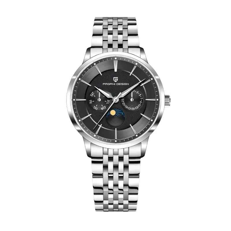 Pagani Design Vintage Moonphase Black Dial Men's Watch- PD-1795